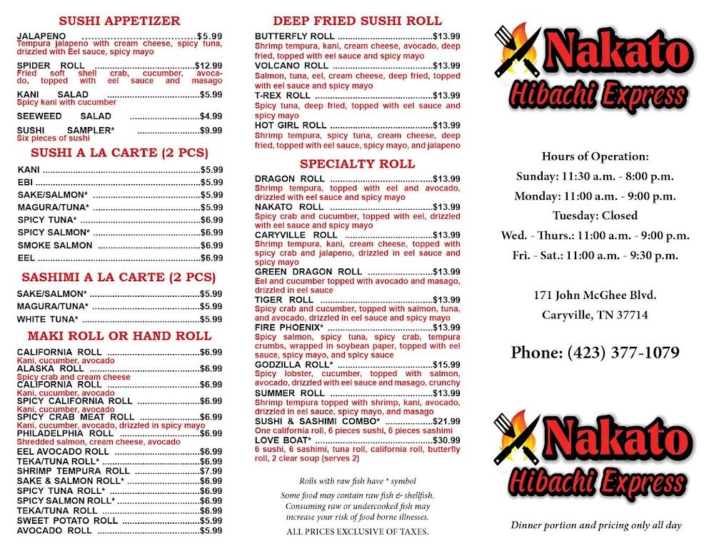 Nakato hibachi express Philadelphia Roll